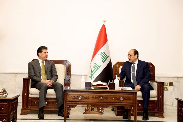 دیدار «بارزانی» با «نوری المالکی» و رئیس شورای عالی قضائی عراق