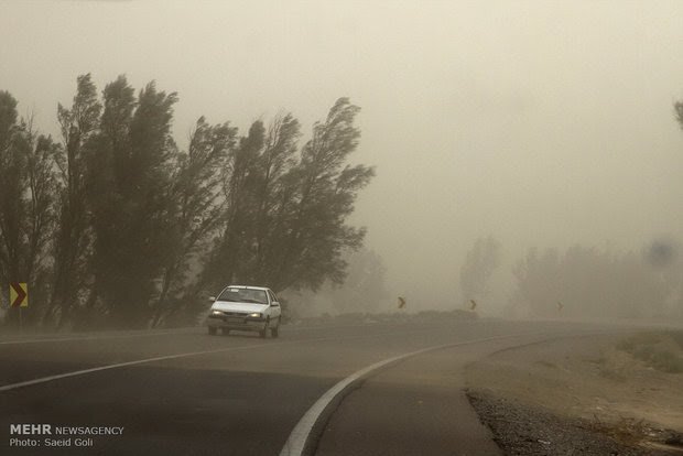 خیزش گرد و خاک در برخی نقاط استان بوشهر/ خلیج فارس متلاطم می‌شود