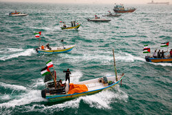 رژه دریایی مردمی حمایت از فلسطین در خلیج فارس