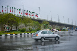 بارش باران در آزادراه تهران - شمال و جاده چالوس