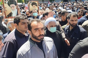حجت الاسلام محسنی اژه‌ای در راهپیمایی روز قدس حضور یافت