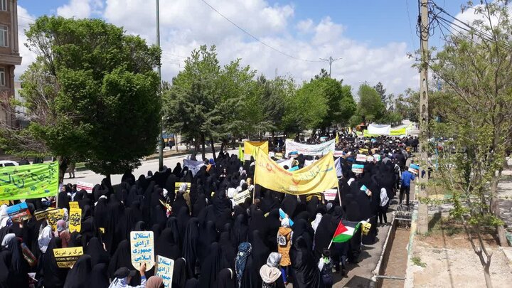 تصاویر حضور مردم ایوان در راهپیمایی روز قدس 