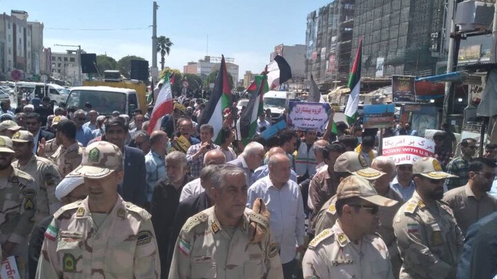 فریاد «مرگ بر اسرائیل» در گناوه طنین انداز شد