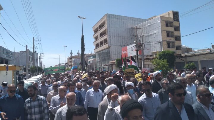 فریاد «مرگ بر اسرائیل» در گناوه طنین انداز شد
