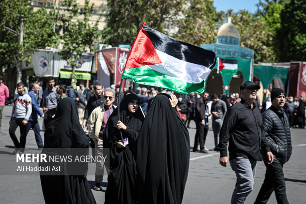 مراسم راهپیمایی روز جهانی قدس در میدان فلسطین تهران-۲