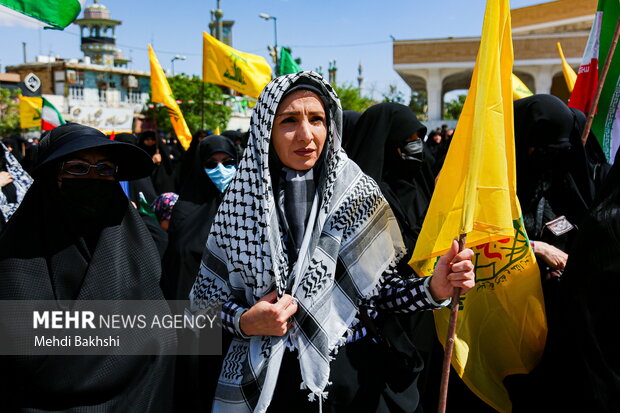 حضور گسترده و کم سابقه قمی ها در حمایت از آرمان قدس شریف