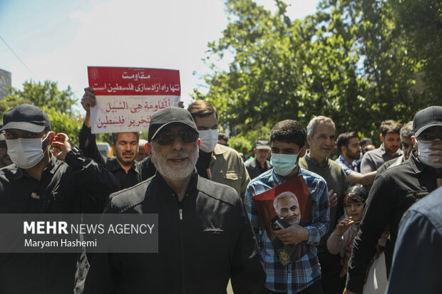 سردار اسماعیل قاآنی فرمانده نیروی قدس سپاه پاسداران  در مراسم راهپیمایی روز جهانی قدس حضور دارد