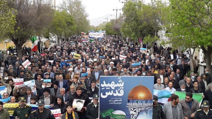 حضور باشکوه روزه داران نهاوندی در راهپیمایی روز قدس