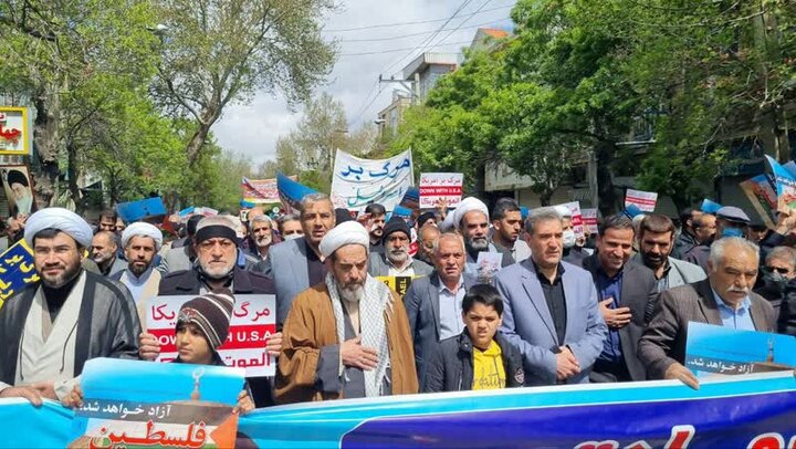 حضور باشکوه روزه داران نهاوندی در راهپیمایی روز قدس