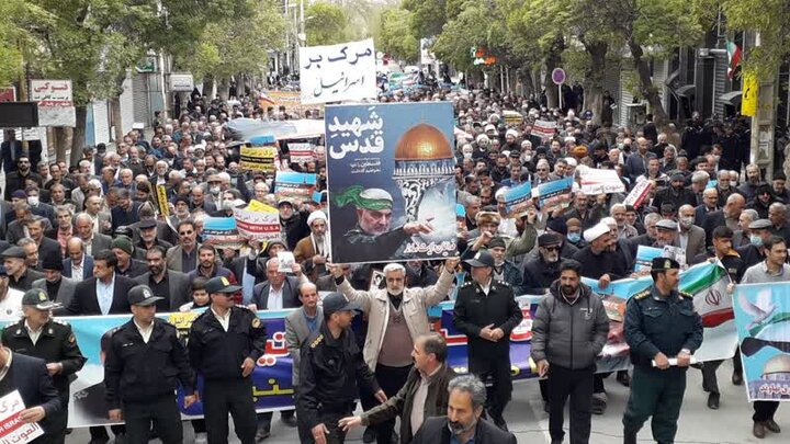 حضور باشکوه روزه داران نهاوندی در راهپیمایی روز قدس