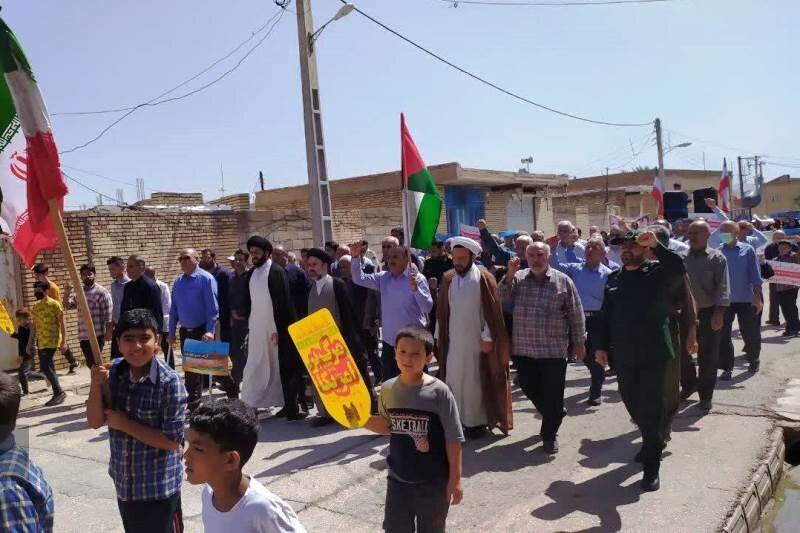 حمایت روستاییان خوزستان از مردم فلسطین با حضور در راهپیمایی قدس