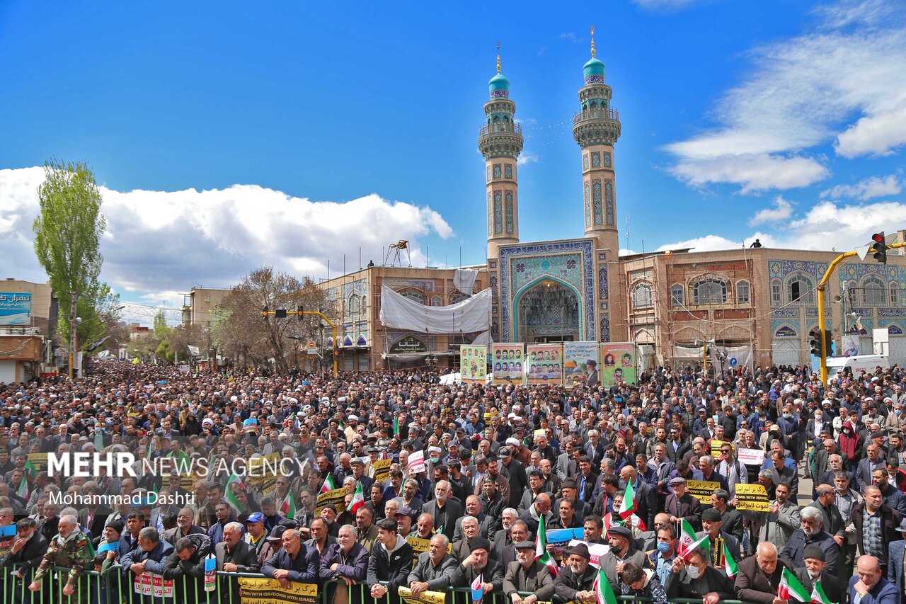 حضور پرشور مردم اردبیل برای حمایت از فلسطین
