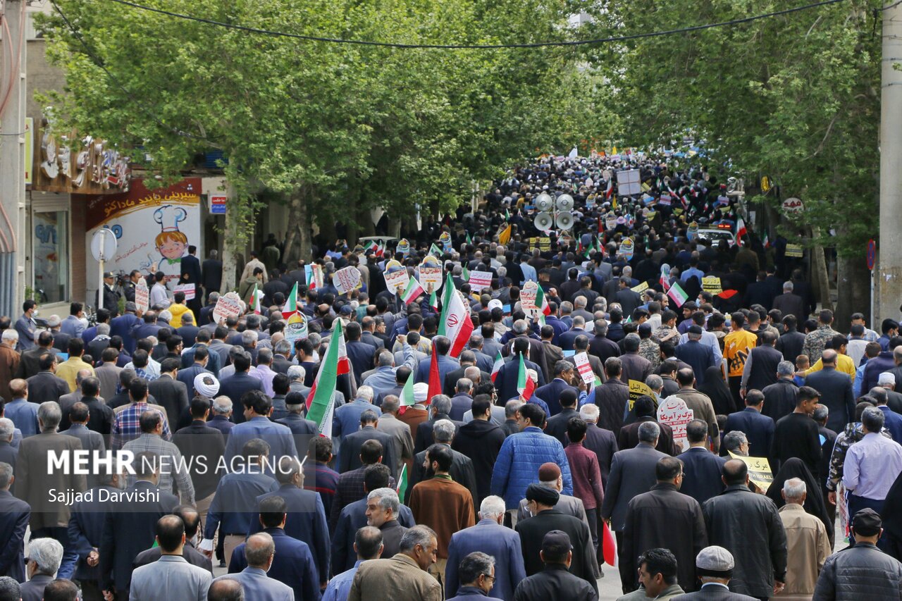 راهپیمایی روز قدس در منطقه آزاد ارس