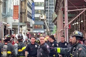 بر اثر ریزش ساختمانی در منهتن نیویورک ۶ نفر کشته و زخمی شدند