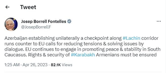 انتقاد «جوزف بورل» از اقدام تحریکآمیز جمهوری آذربایجان