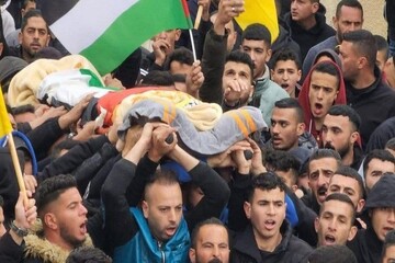 تشییع باشکوه پیکر نوجوان شهید فلسطینی در بیت‌لحم
