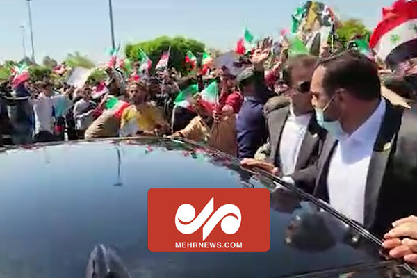 ایرانی صدر کا شامی عوام کی جانب سے پرجوش استقبال+ ویڈیو