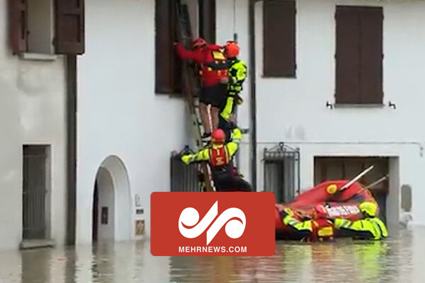 تصاویری از خسارات باران سیل‌آسا در شمال ایتالیا