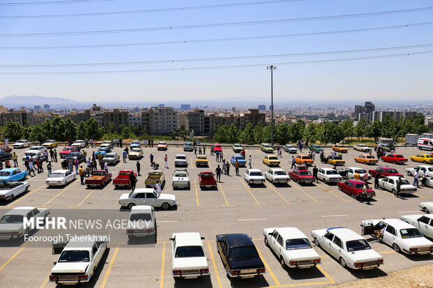 İran'ın klasik otomobili Peykanı kullanan şoförler bir araya geldi