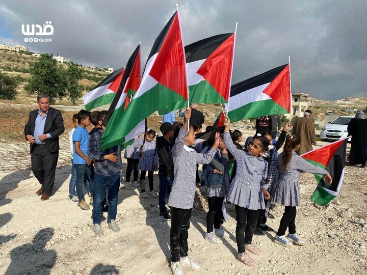 دانشآموزان مدرسه «التحدی» در شرق بیتلحم چادرنشین شدند+تصاویر