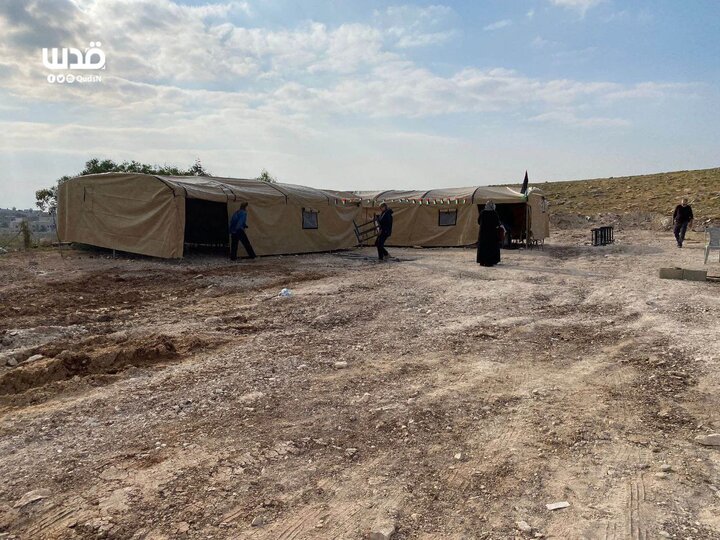 دانشآموزان مدرسه «التحدی» در شرق بیتلحم چادرنشین شدند+تصاویر