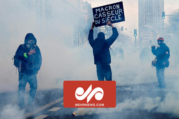 تظاهرات ضد ماکرون در لیون فرانسه