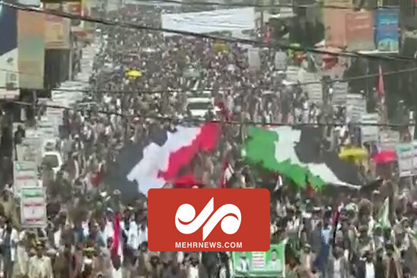 راهپیمایی گسترده در شهرهای یمن در حمایت از غزه