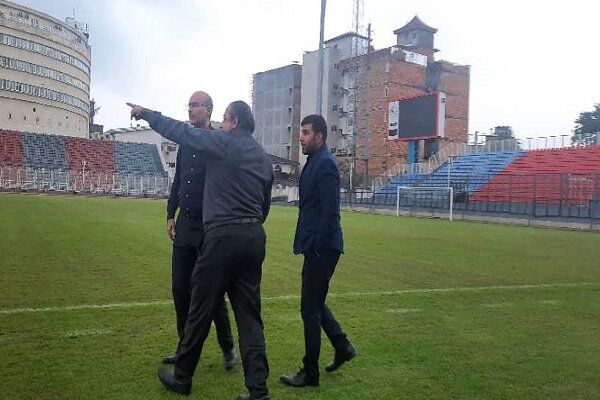 بازدید مدیران سازمان لیگ و فدراسیون از ورزشگاه قائمشهر