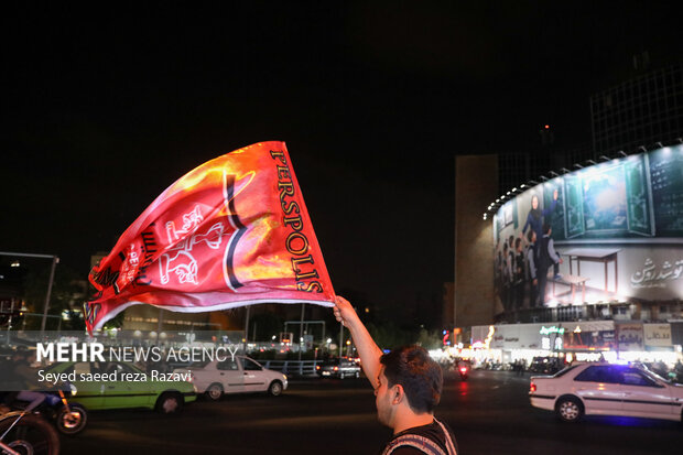 Persepolis fans celebrate wining IPL title by their team