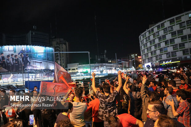 Persepolis fans celebrate wining IPL title by their team