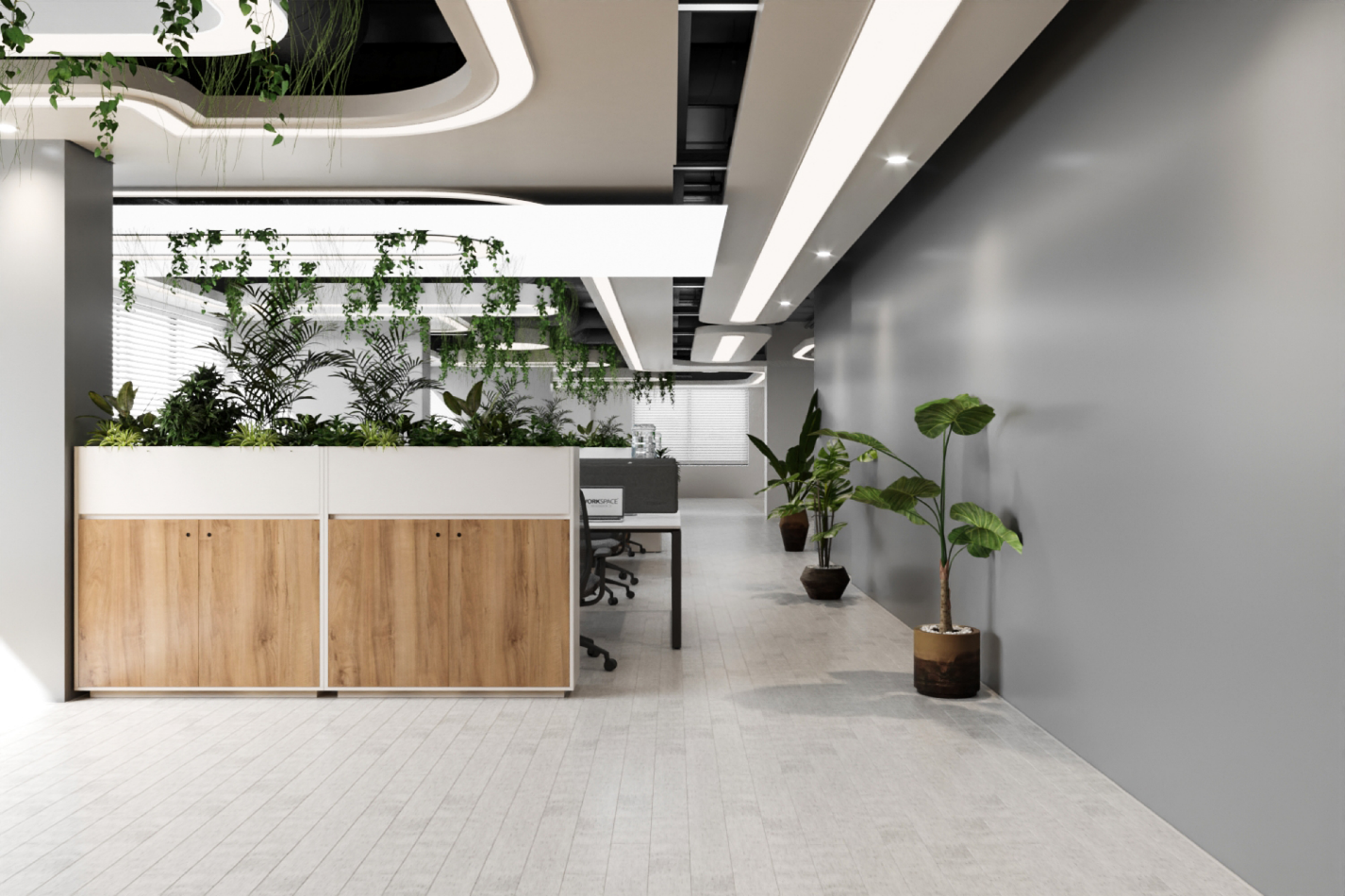 Incorporating plants into office interior design