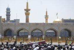تشییع پیکر ۳ شهید حادثه تروریستی سراوان در مشهد مقدس