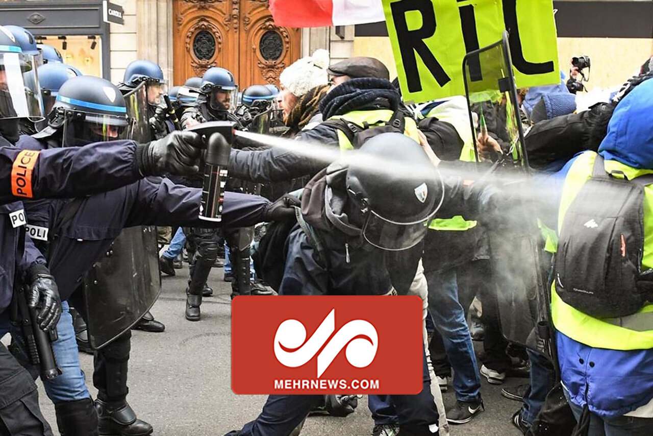 استقبال پلیس فرانسه از فعالان محیط زیست با گاز اشک‌آور