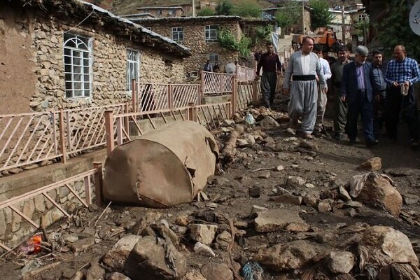 سیل به روستای سیسیر سردشت خسارت زد