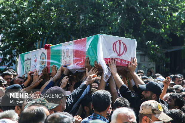 Funeral ceremony of martyred Iranian border guard in Bojnurd 