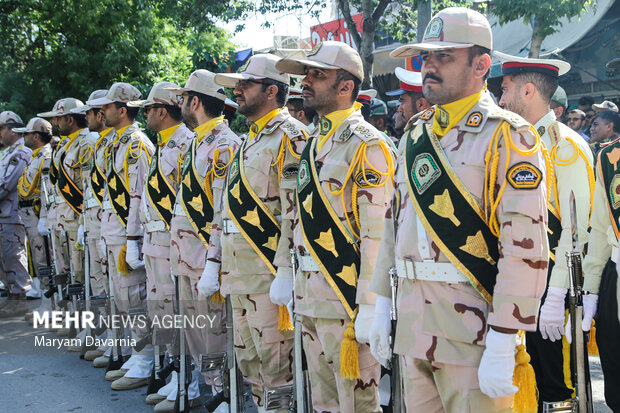 Funeral ceremony of martyred Iranian border guard in Bojnurd 