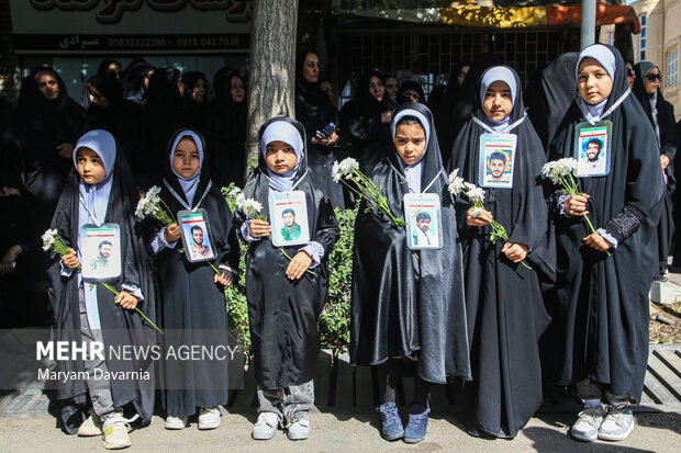 Funeral ceremony of martyred Iranian border guard in Bojnurd 