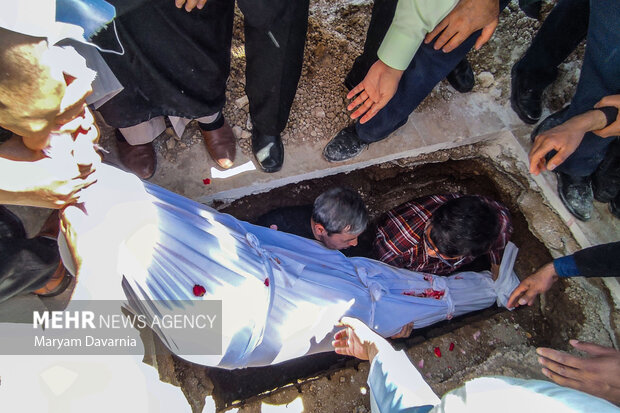 Funeral ceremony of martyred Iranian border guard in Bojnurd 