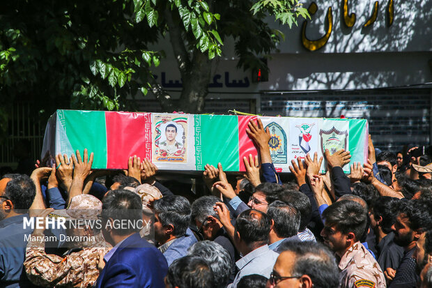 Funeral ceremony of martyred Iranian border guard in Bojnurd 