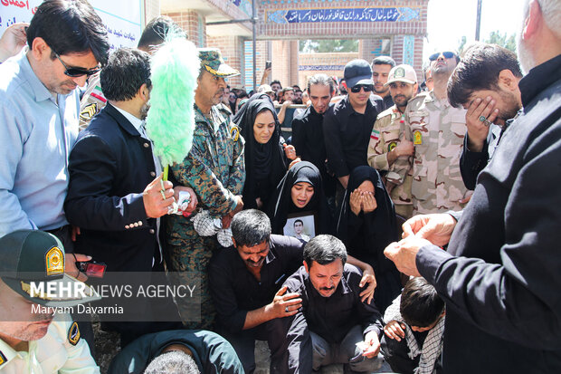 Funeral ceremony of martyred Iranian border guard in Bojnurd 