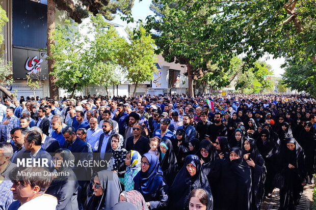 Funeral ceremony of martyred Iranian border guard in Bojnurd 