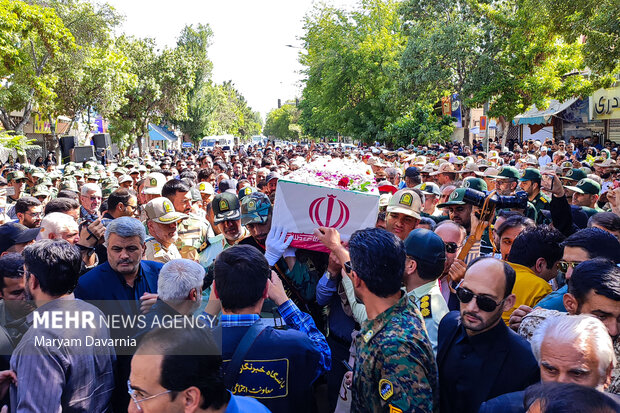 Funeral ceremony of martyred Iranian border guard in Bojnurd 