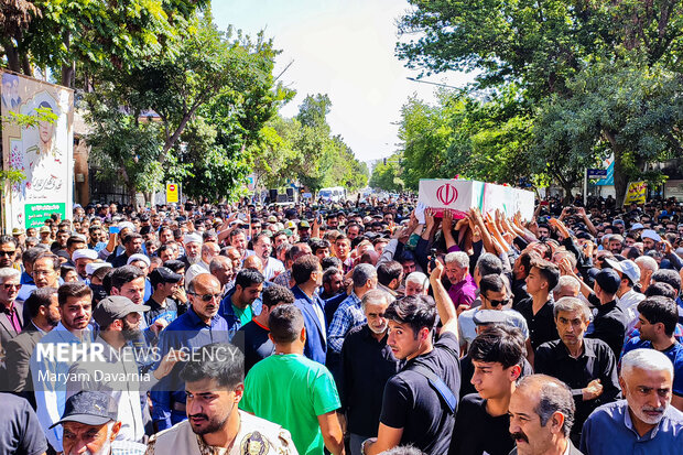 Funeral ceremony of martyred Iranian border guard in Bojnurd 