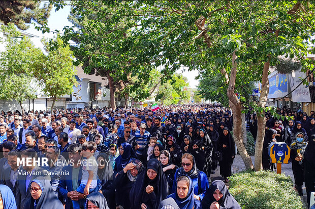 Funeral ceremony of martyred Iranian border guard in Bojnurd 