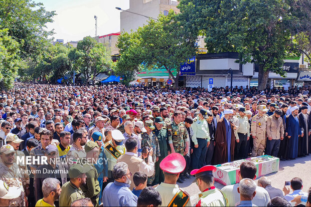 Funeral ceremony of martyred Iranian border guard in Bojnurd 