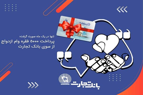 پرداخت 5 هزار فقره وام ازدواج از سوی بانک تجارت