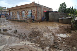 سیل در روستای علی آباد مطلب خان دامغان