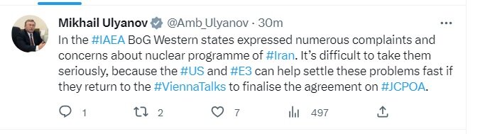 اولیانوف:جدی گرفتن نگرانیها درباره برنامه هستهای ایران سخت است