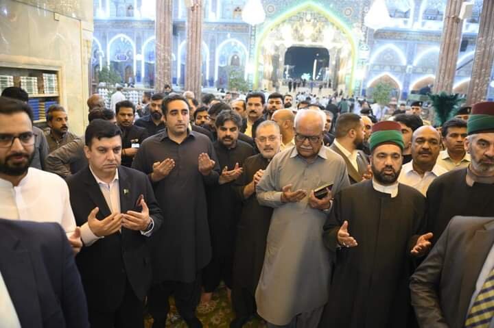 پاکستانی وزیر خارجہ بلاول بھٹو زرداری کی روضہ امام حسین علیہ السلام پر حاضری+ تصاویر 