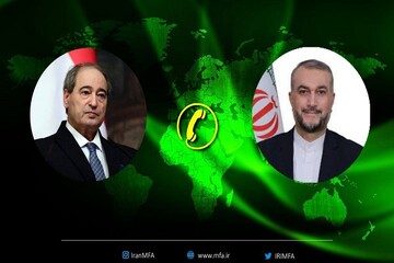 گفت‌وگوی تلفنی وزرای امور خارجه جمهوری اسلامی ایران ‌و سوریه